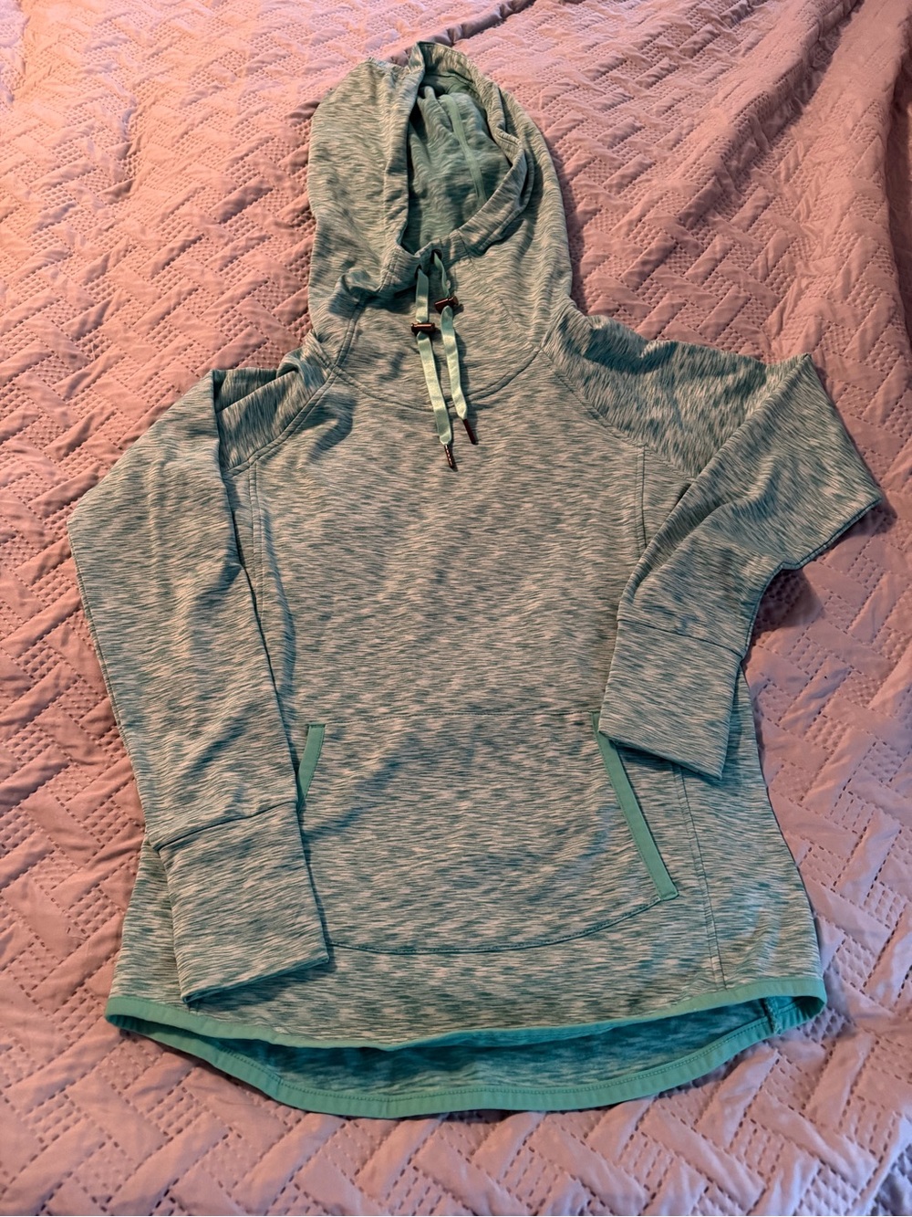 90 Degree By Reflex Heather Teal Hooded Pullover
